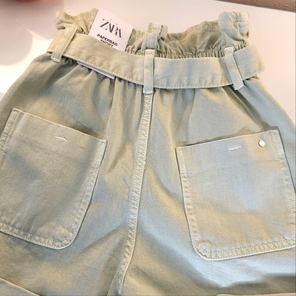 ZARA Women's Paperbag Shorts 32/US 0 NWT - Picture 2 of 5